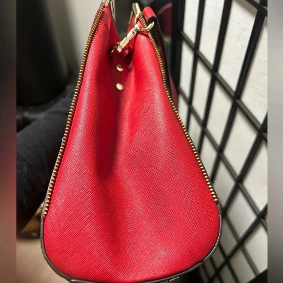 Rebecca Minkoff Amorous Red Leather Double Handle Satchel Bag w/Crossbody strap - Picture 3 of 16